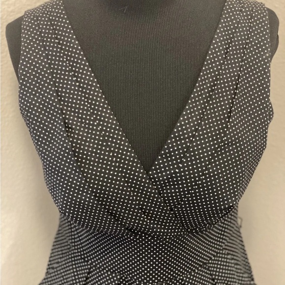 Corey P Black White Polka Dot Dress A Line Retro Mod V Neck 6 $60 - Picture 2 of 6